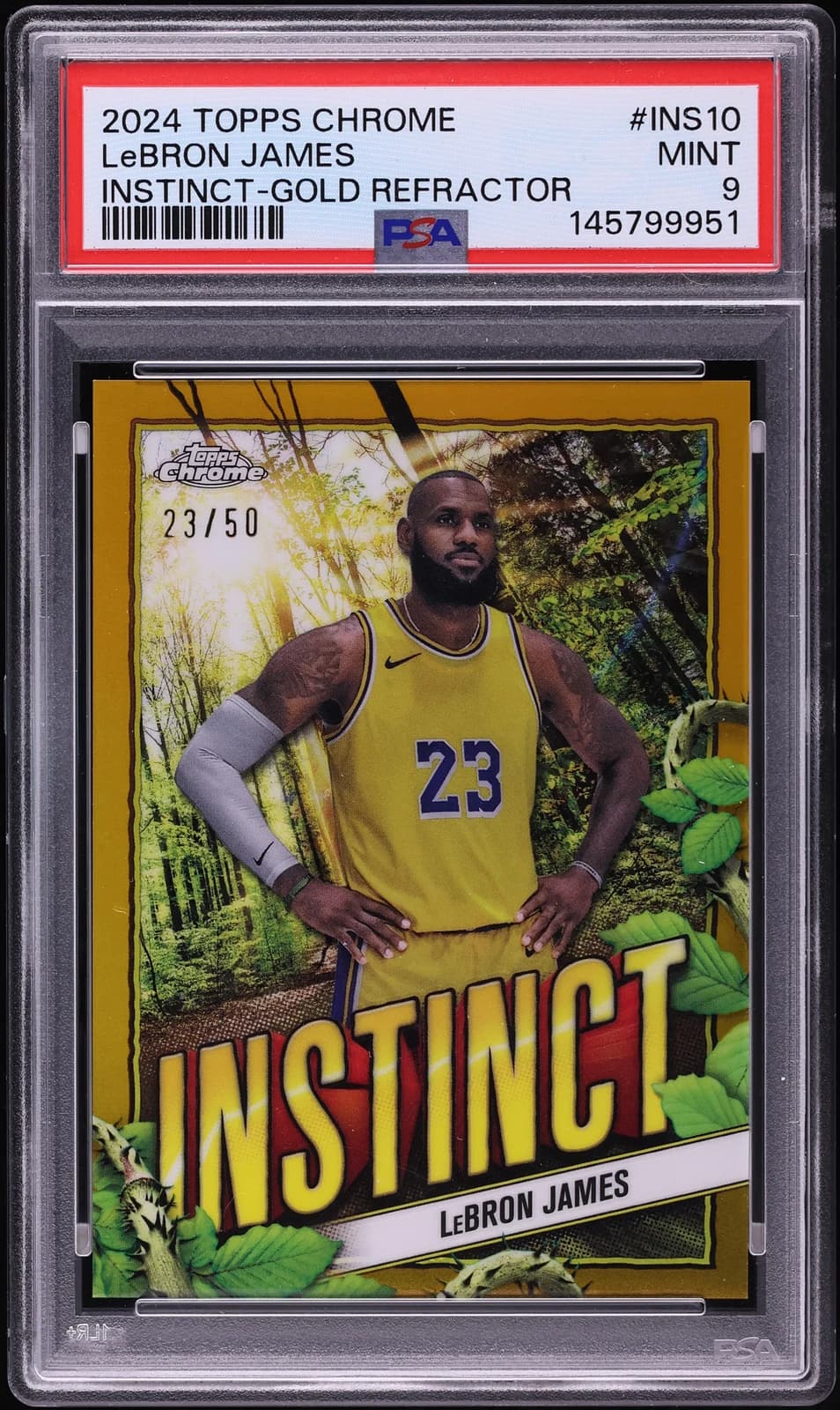 2024-25 Topps Chrome Instinct Gold Refractor LeBron James #INS-10 exact clean front