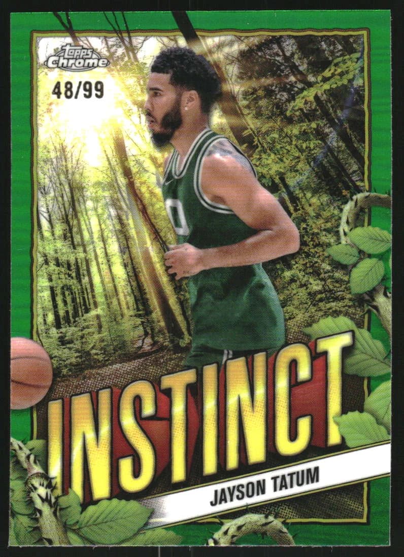 2024-25 Topps Chrome Instinct Green Refractor Jayson Tatum #INS-12 exact clean front