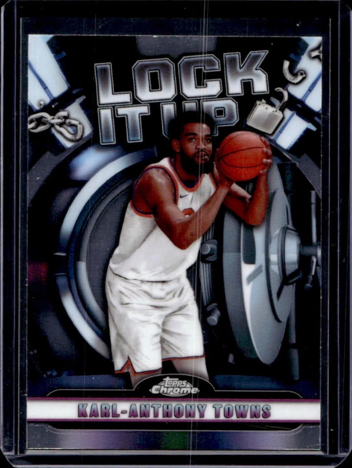 2024-25 Topps Chrome Lock It Up Base Karl-Anthony Towns #LIU-6 exact clean example scan