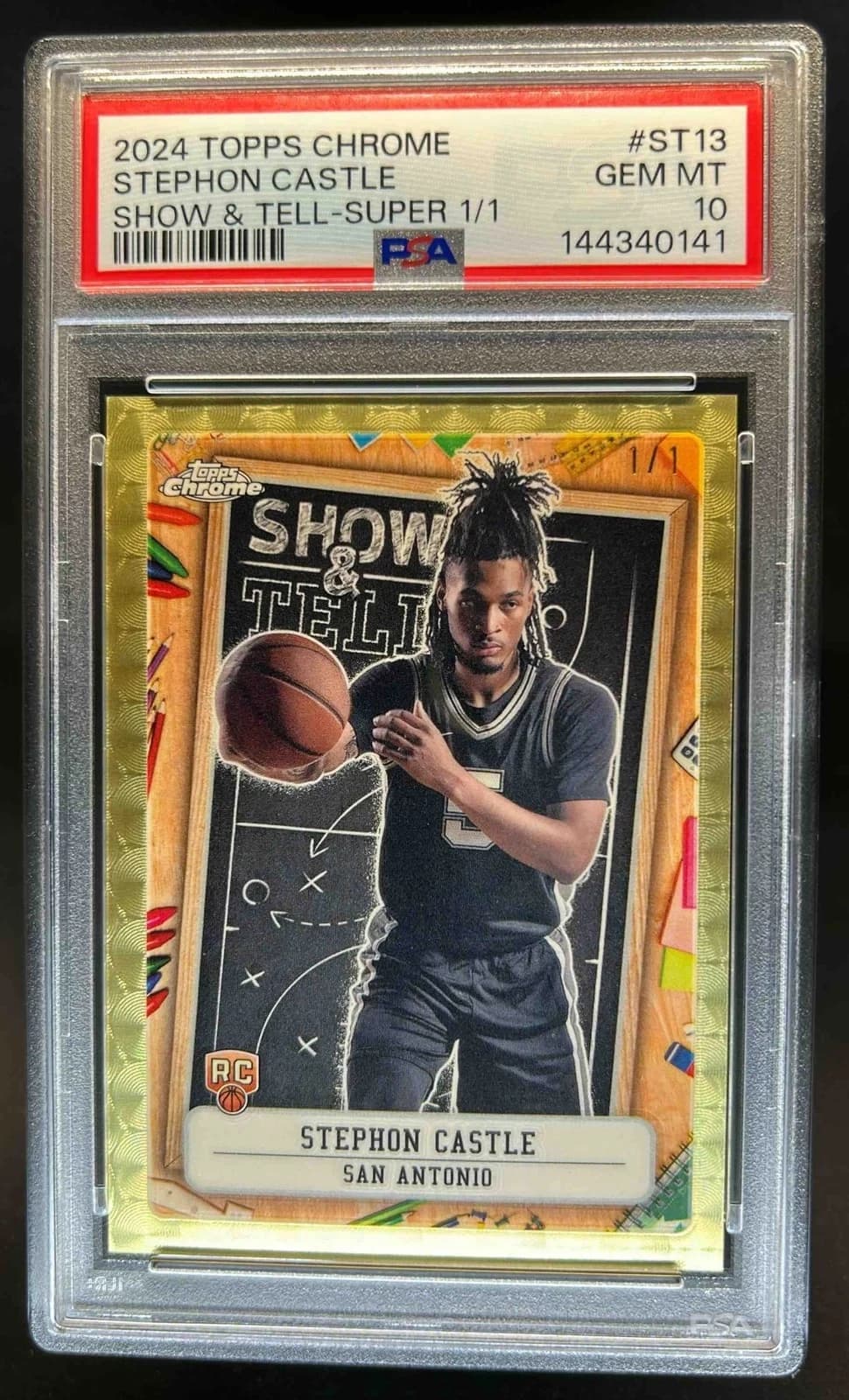 2024-25 Topps Chrome Show and Tell SuperFractor Stephon Castle exact clean example scan