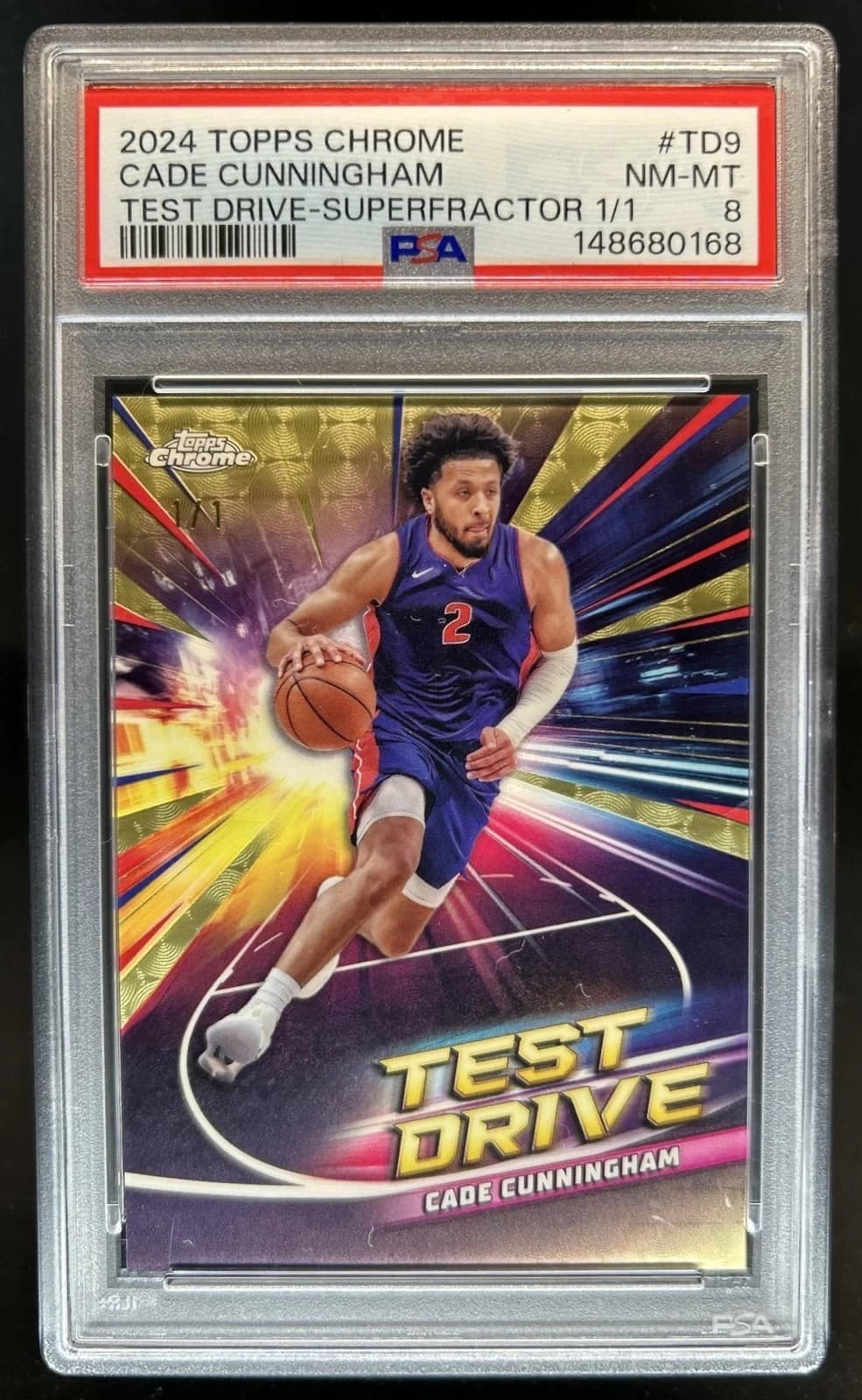 2024-25 Topps Chrome Test Drive SuperFractor Cade Cunningham exact clean example scan