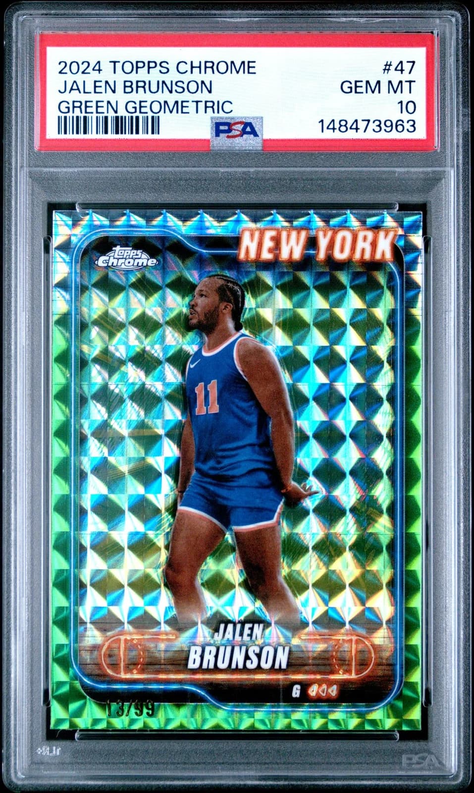 2024-25 Topps Chrome Green Geometric Refractor /99 exact example