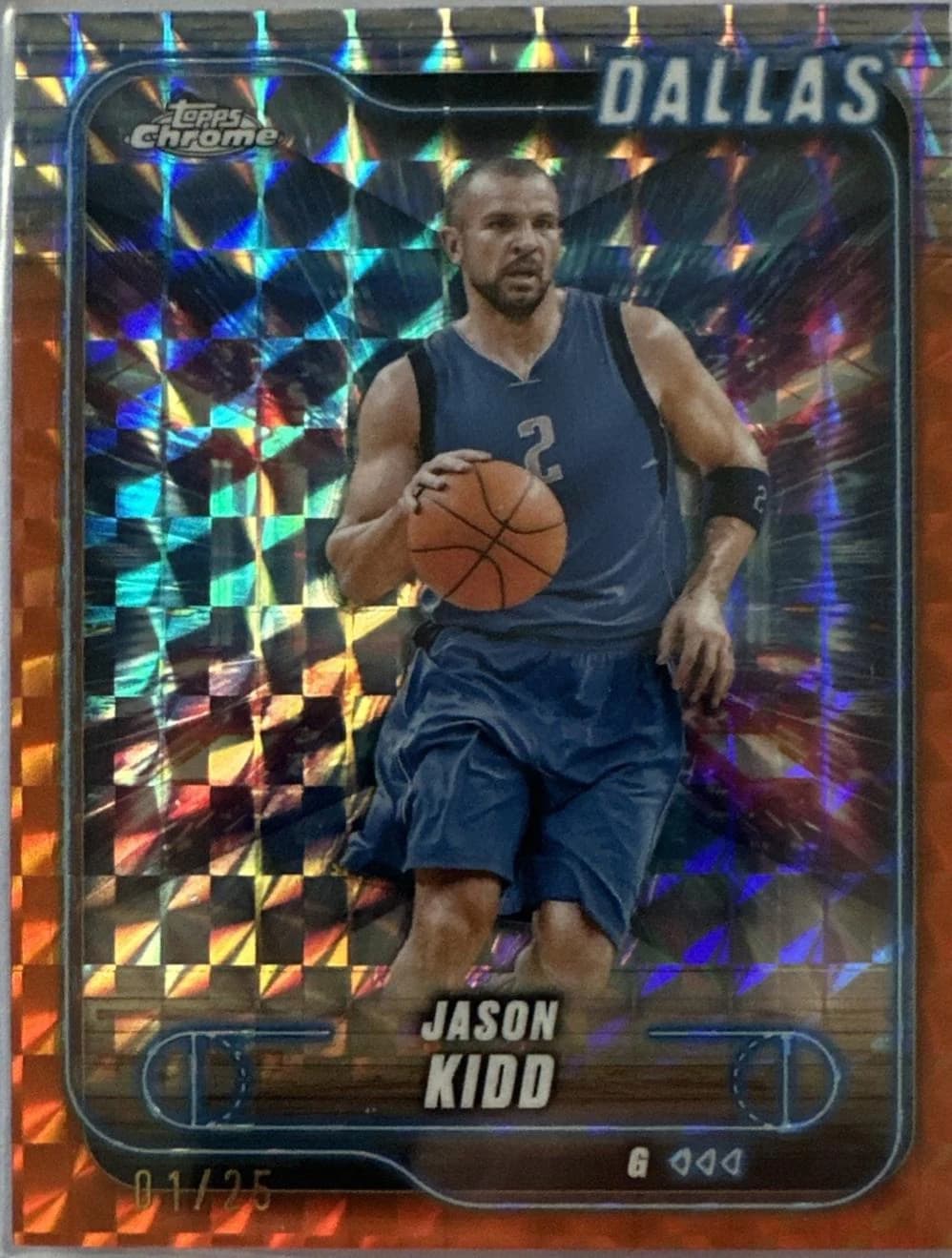 Jason Kidd 2024-25 Topps Chrome Orange Geometric Refractor /25 #129 exact example