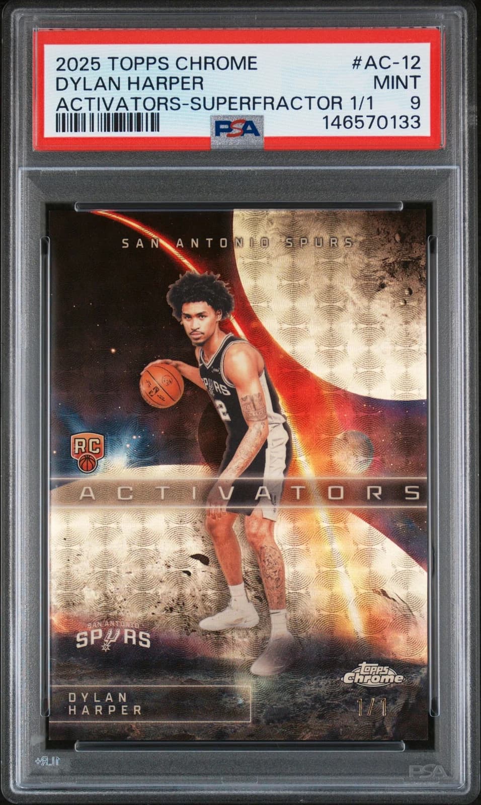 2025-26 Topps Chrome Activators SuperFractor Dylan Harper #AC-12 exact clean example scan