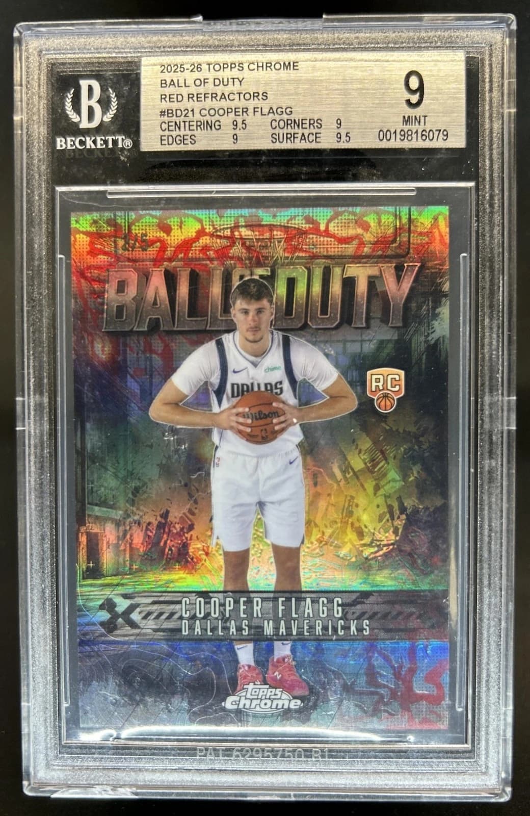 2025-26 Topps Chrome Ball of Duty Red Refractor Cooper Flagg exact clean example scan