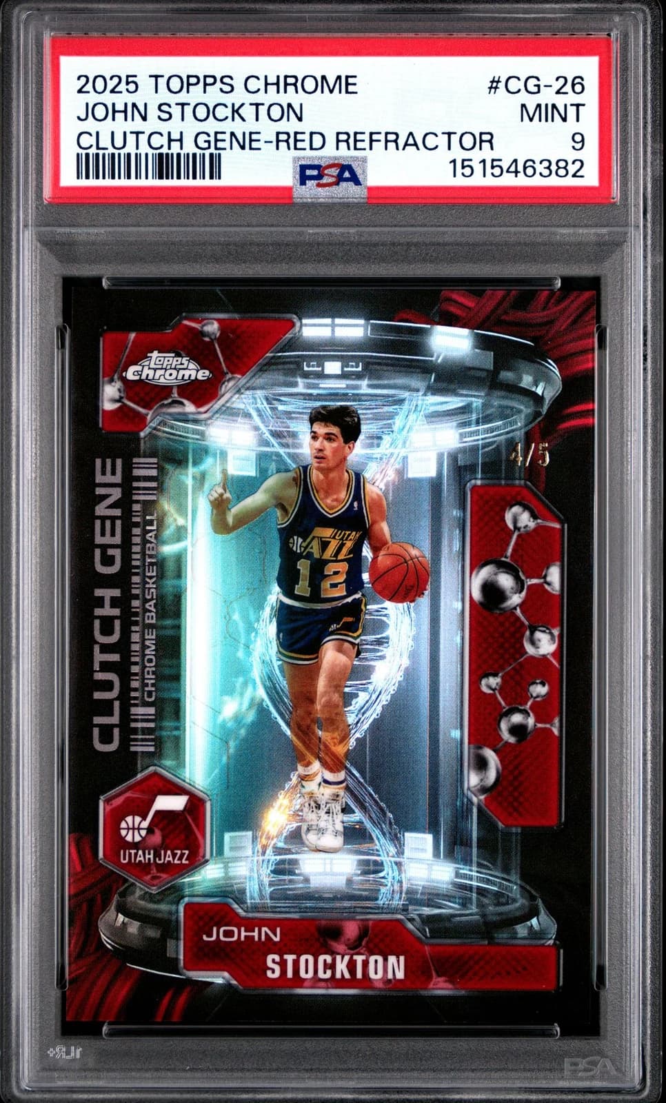 2025-26 Topps Chrome Clutch Gene Red Refractor exact clean official PSA SecureScan