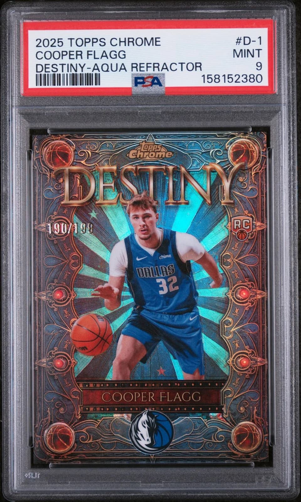 2025-26 Topps Chrome Destiny Aqua Refractor Cooper Flagg #D-1 exact clean example scan
