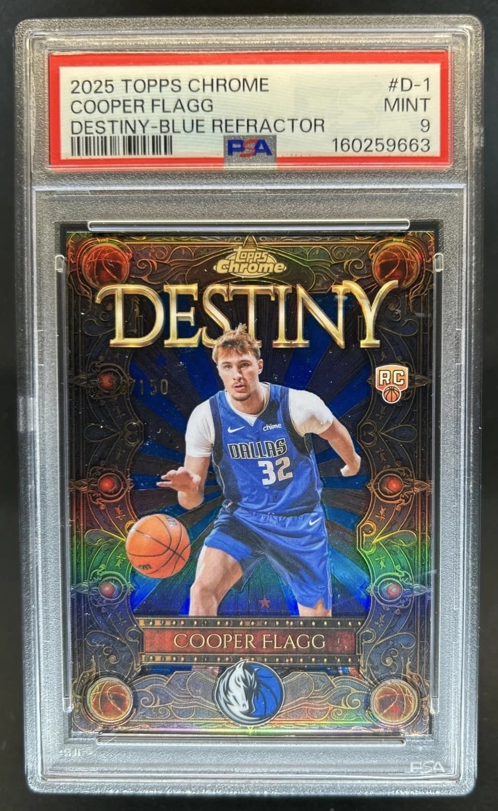 2025-26 Topps Chrome Destiny Blue Refractor Cooper Flagg exact clean example scan