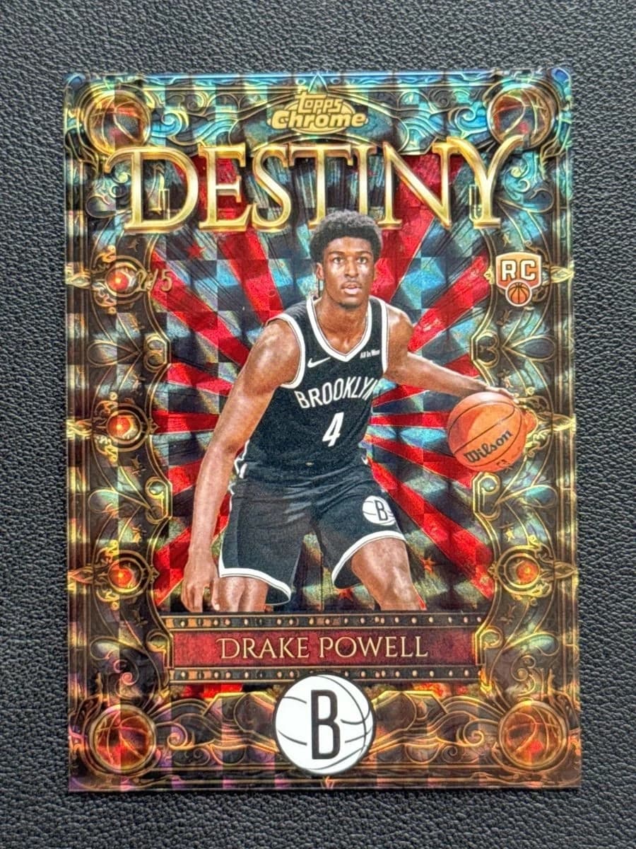 2025-26 Topps Chrome Destiny Red Refractor Drake Powell exact clean example scan