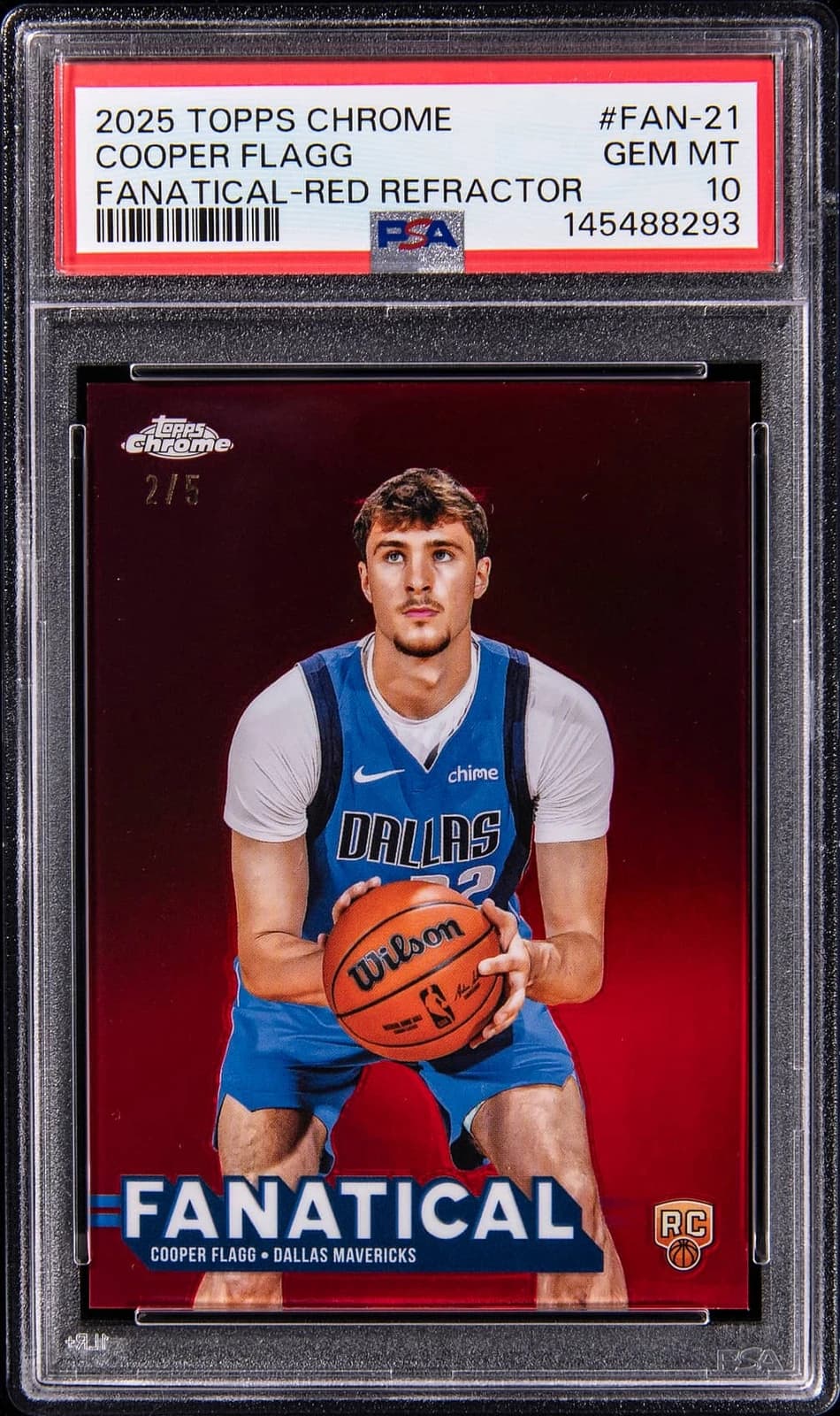2025-26 Topps Chrome Fanatical Red Refractor Cooper Flagg #FAN-21 exact clean example scan