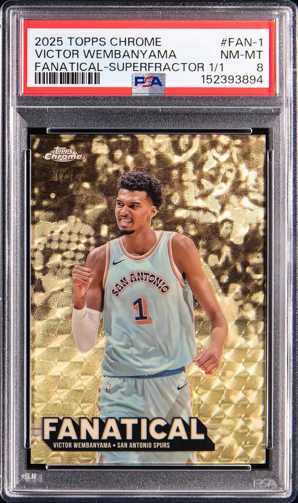 2025-26 Topps Chrome Fanatical SuperFractor Victor Wembanyama #FAN-1 exact clean example scan