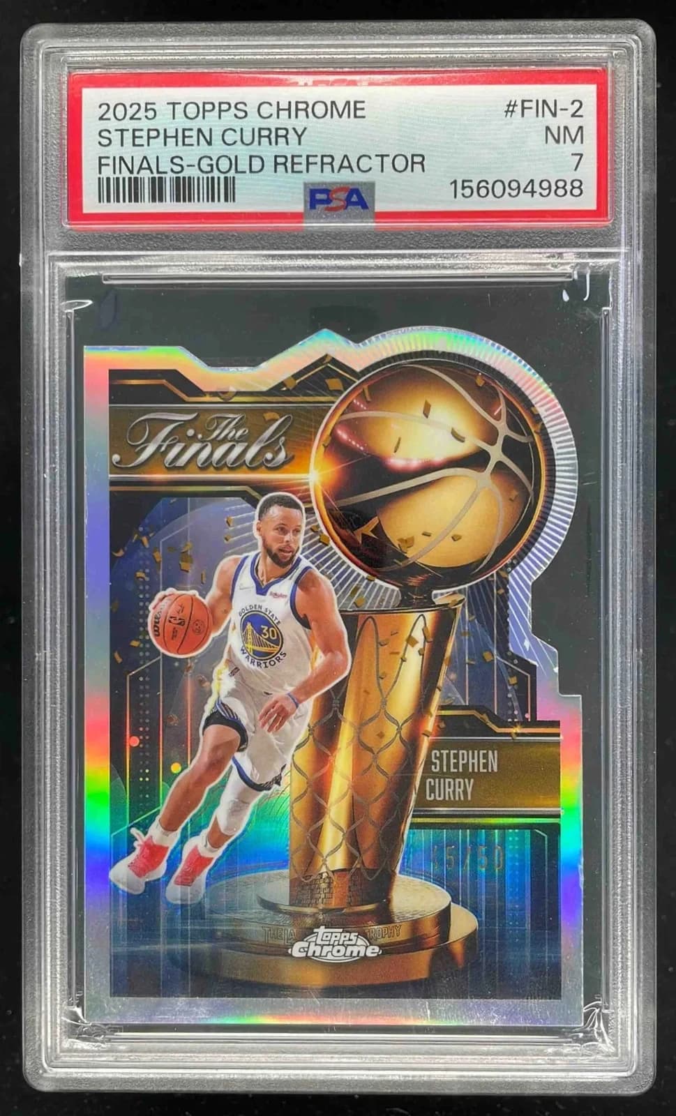 2025-26 Topps Chrome Finals Gold Refractor Stephen Curry #FIN-2 exact clean example scan