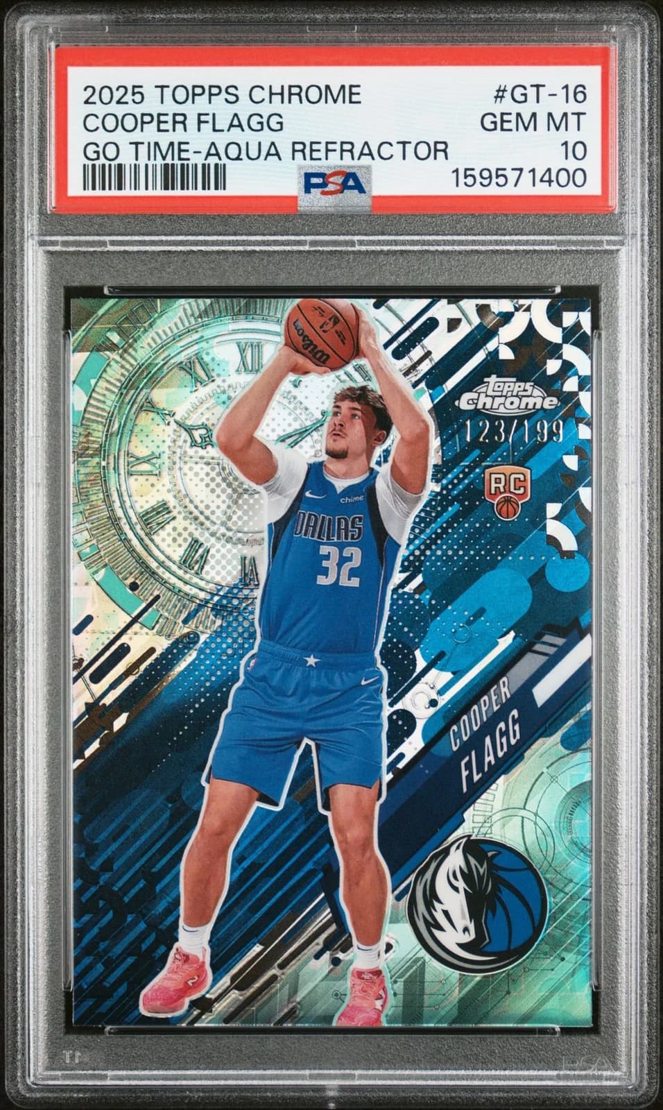 2025-26 Topps Chrome Go Time Aqua Refractor Cooper Flagg #GT-16 exact clean example scan