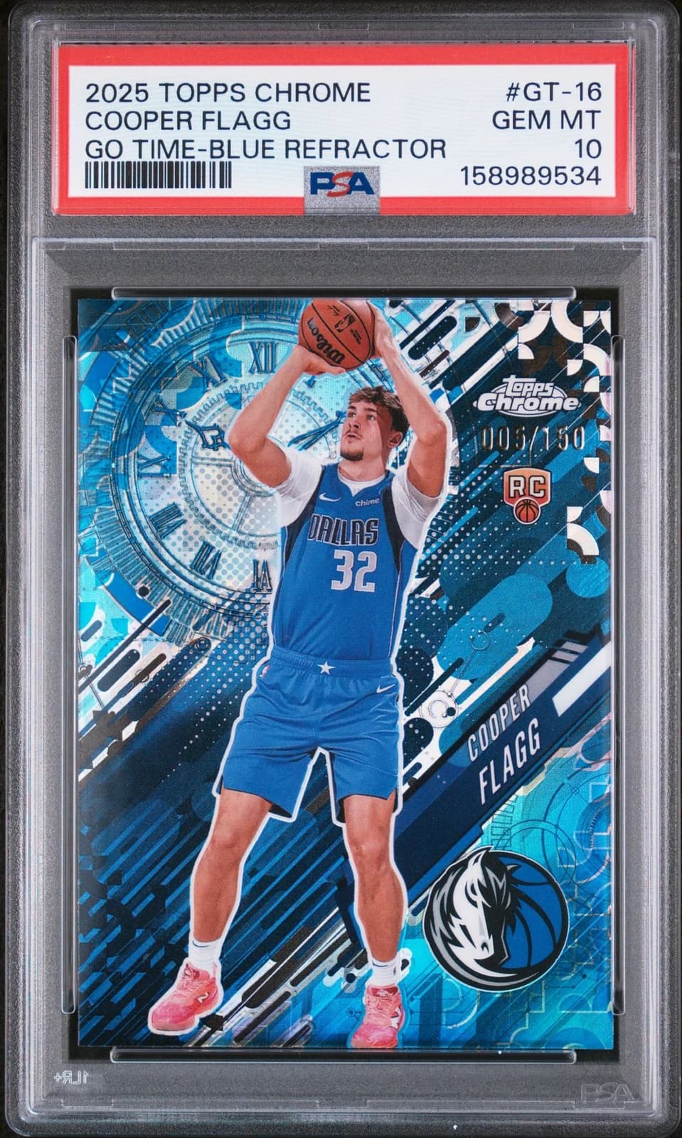 2025-26 Topps Chrome Go Time Blue Refractor Cooper Flagg #GT-16 exact clean example scan