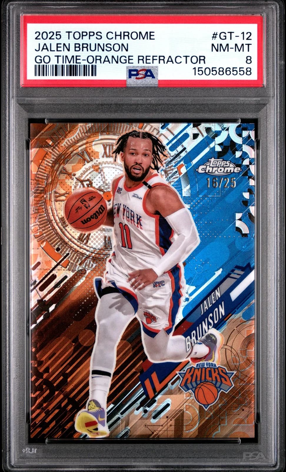 2025-26 Topps Chrome Go Time Orange Refractor Jalen Brunson #GT-12 exact clean example scan