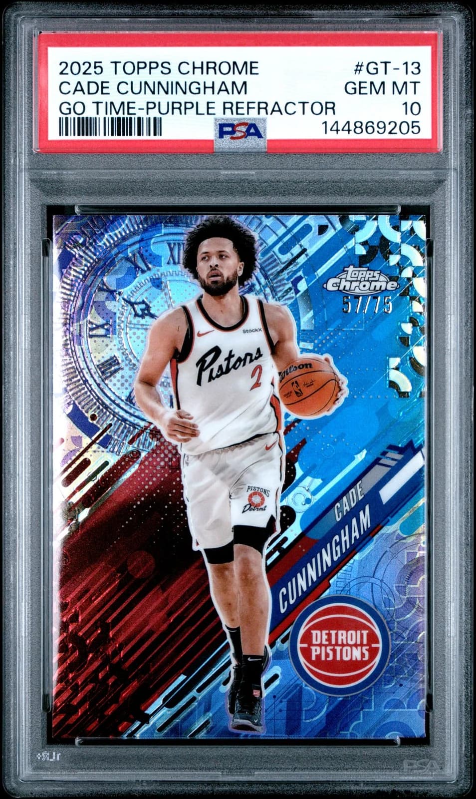 2025-26 Topps Chrome Go Time Purple Refractor Cade Cunningham #GT-13 exact clean example scan