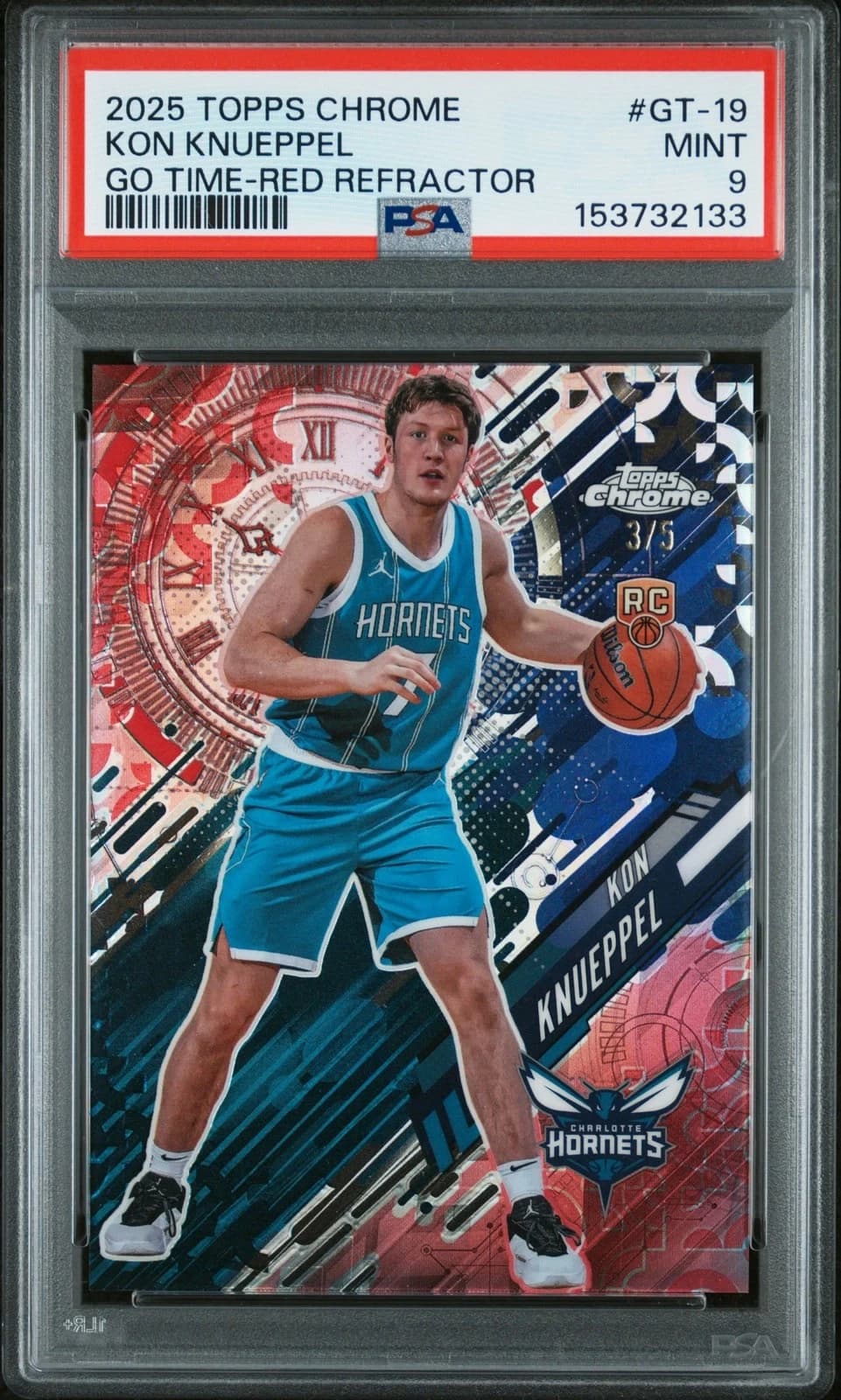 2025-26 Topps Chrome Go Time Red Refractor Kon Knueppel #GT-19 exact clean example scan