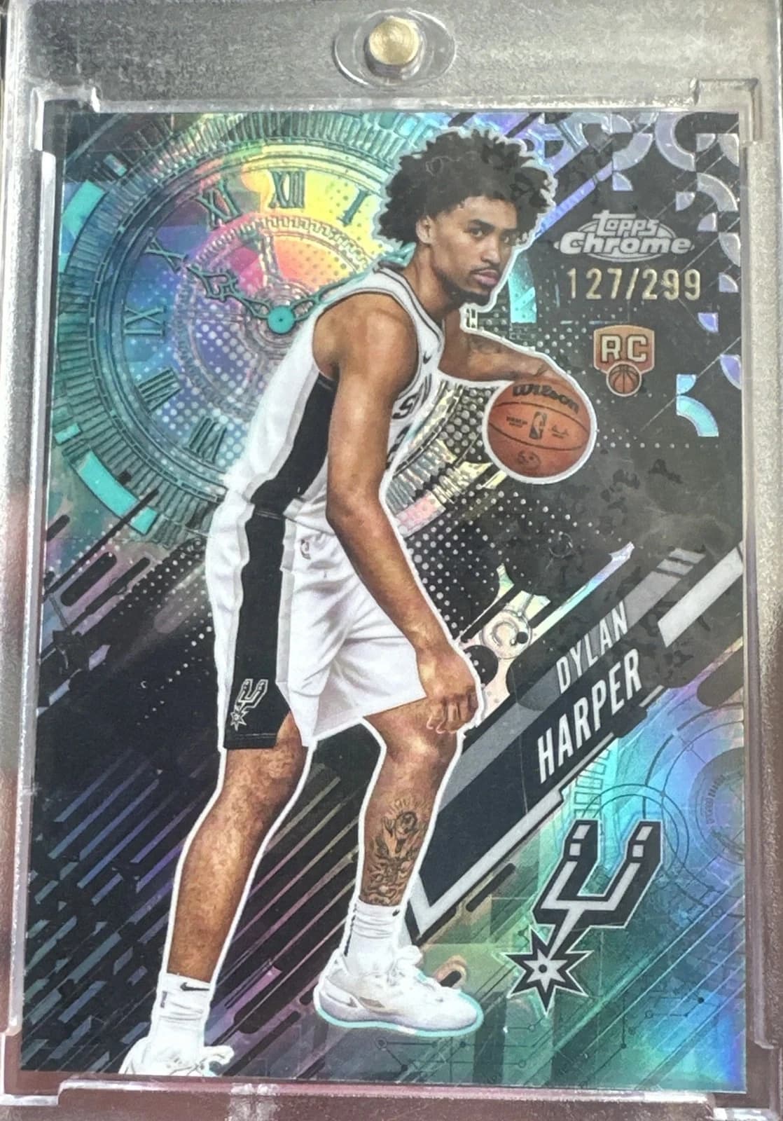 2025-26 Topps Chrome Go Time Teal Refractor Dylan Harper #GT-17 exact clean example scan