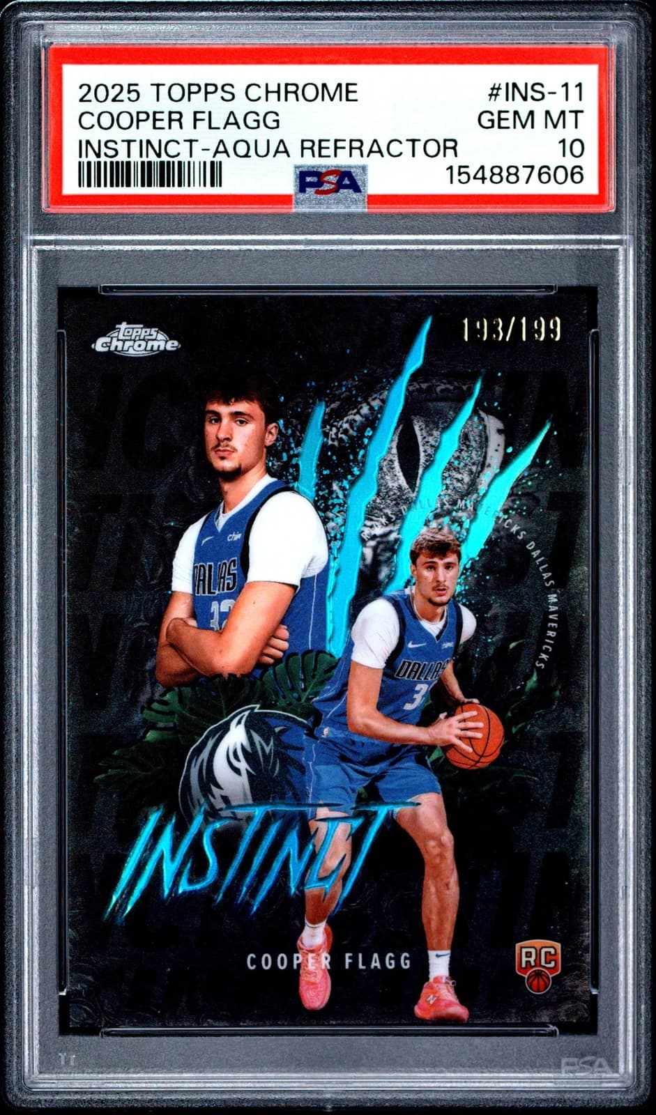 2025-26 Topps Chrome Instinct Aqua Refractor Cooper Flagg #INS-11 exact clean example scan