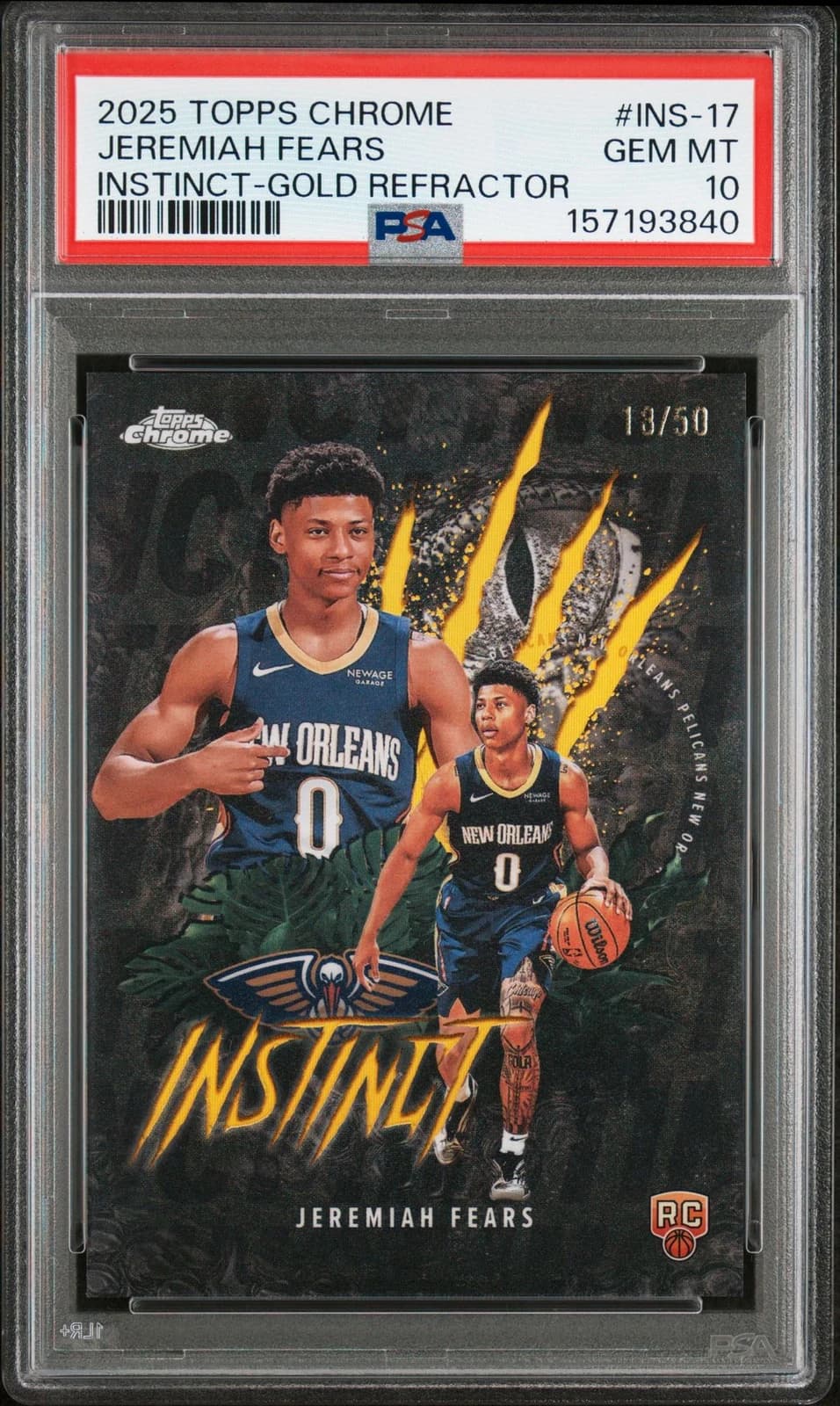 2025-26 Topps Chrome Instinct Gold Refractor exact clean front