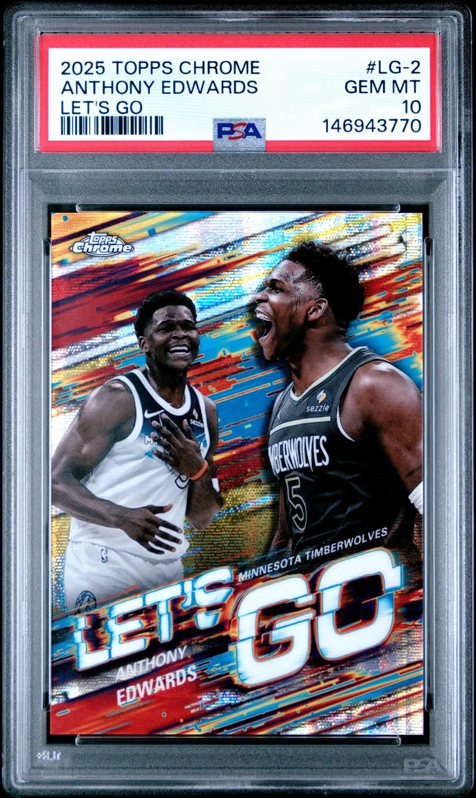 2025-26 Topps Chrome Let's Go Base Anthony Edwards #LG-2 exact clean example scan