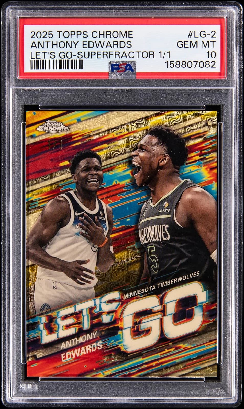 2025-26 Topps Chrome Let's Go SuperFractor Anthony Edwards #LG-2 exact clean example scan