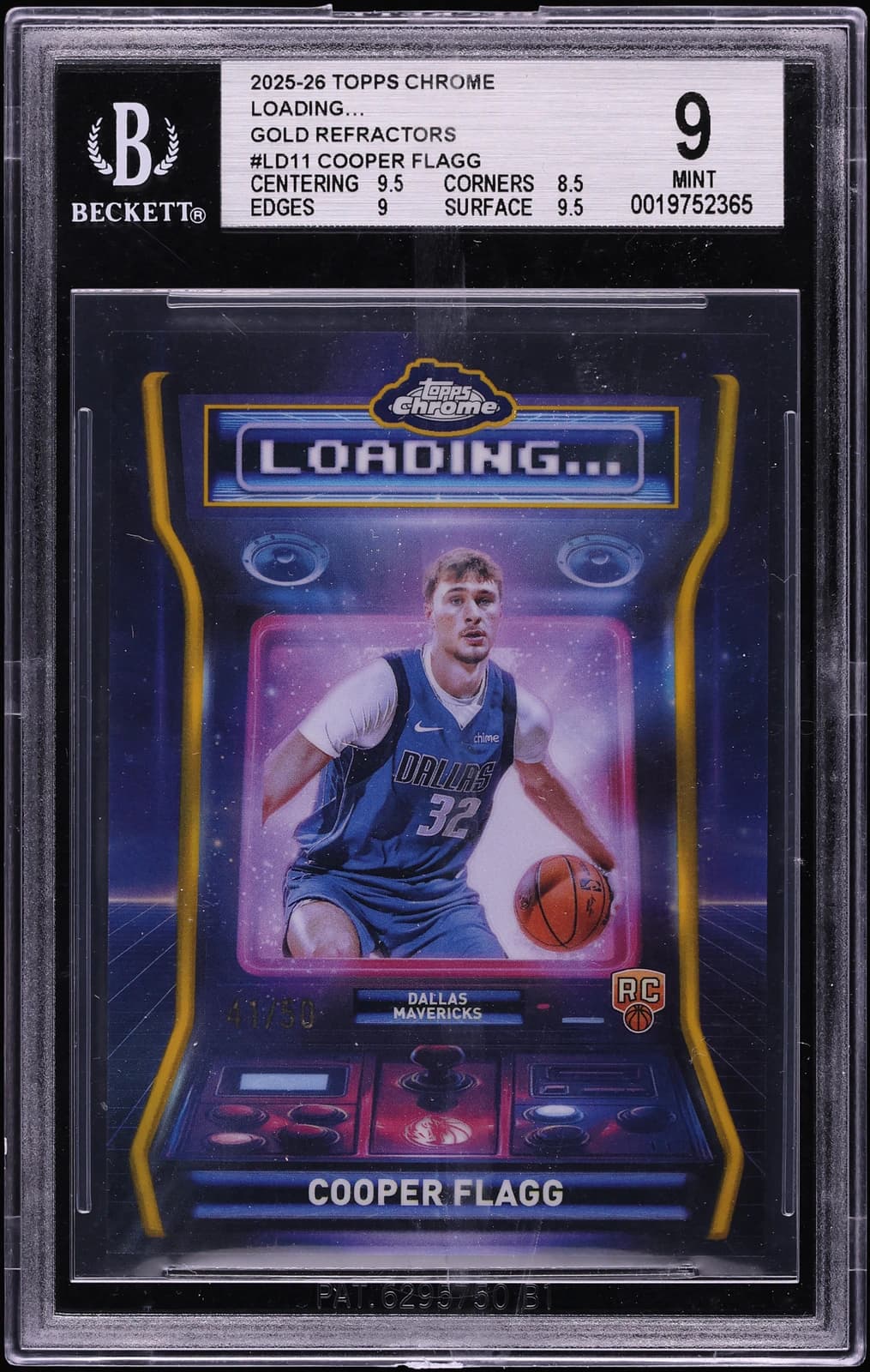2025-26 Topps Chrome Loading Gold Refractor Cooper Flagg exact clean certified front