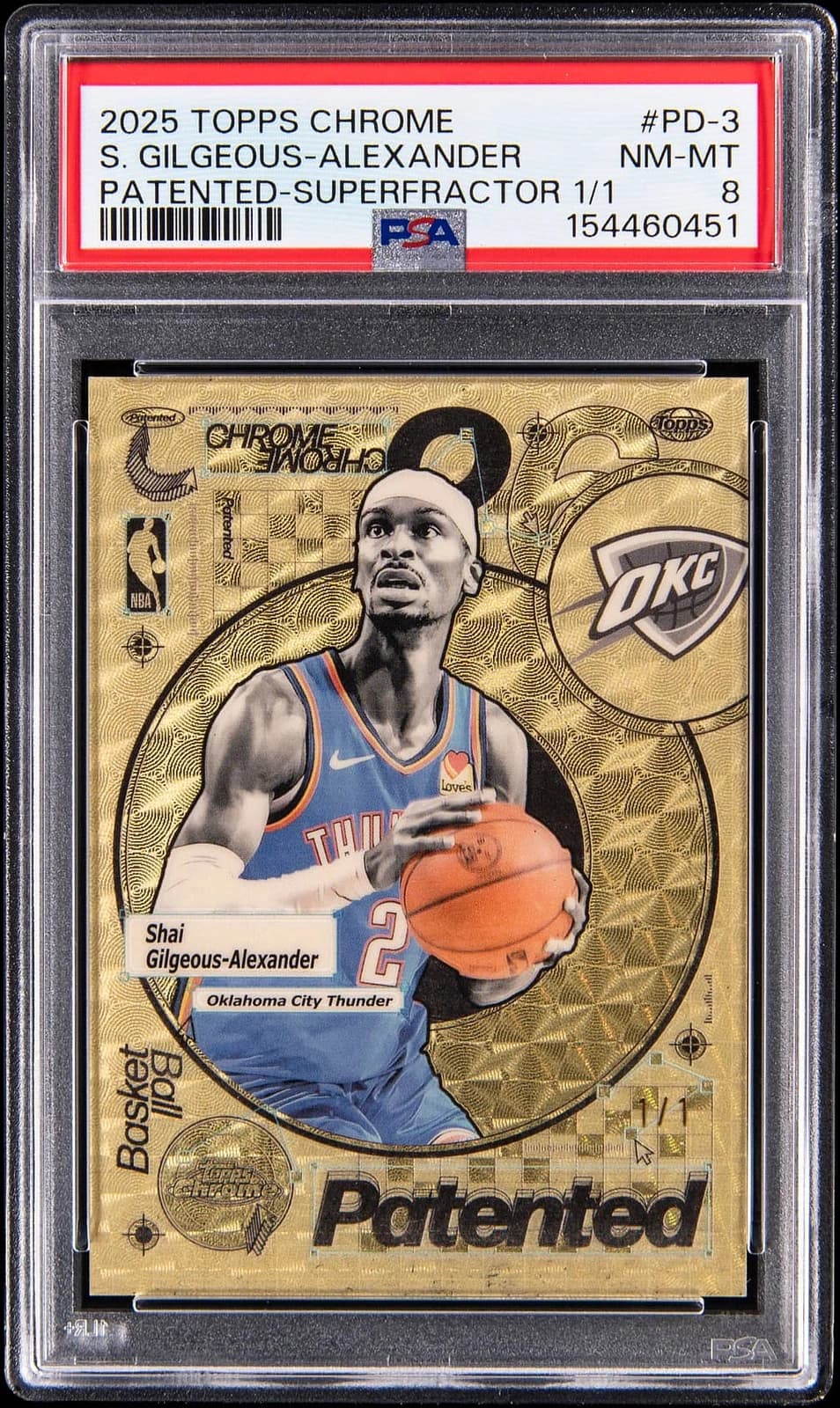 2025-26 Topps Chrome Patented SuperFractor Shai Gilgeous-Alexander #PD-3 exact clean example scan