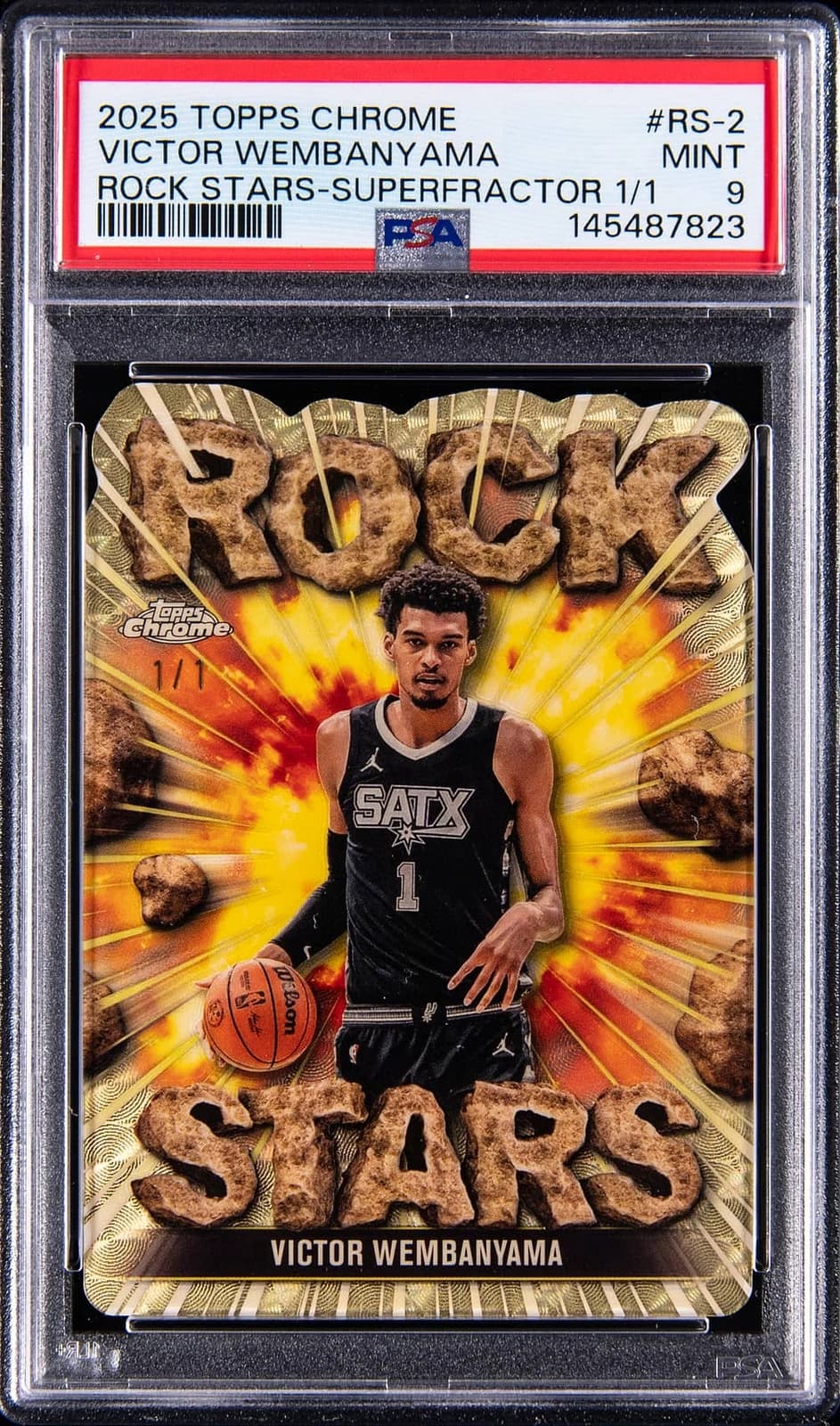 2025-26 Topps Chrome Rock Stars SuperFractor Victor Wembanyama #RS-2 exact clean example scan