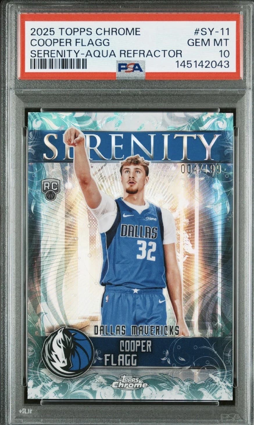 2025-26 Topps Chrome Serenity Aqua Refractor Cooper Flagg #SY-11 exact clean example scan