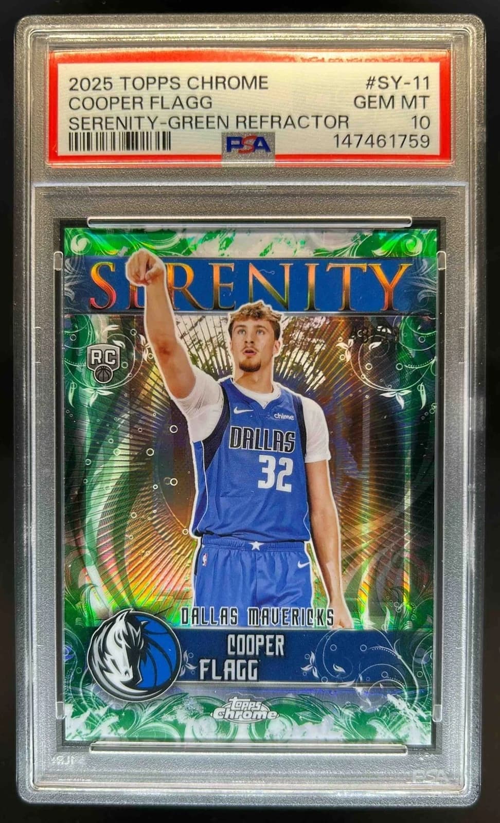 2025-26 Topps Chrome Serenity Green Refractor Cooper Flagg exact clean example scan