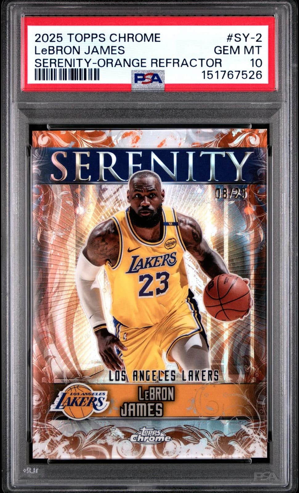 2025-26 Topps Chrome Serenity Orange Refractor exact clean official PSA SecureScan