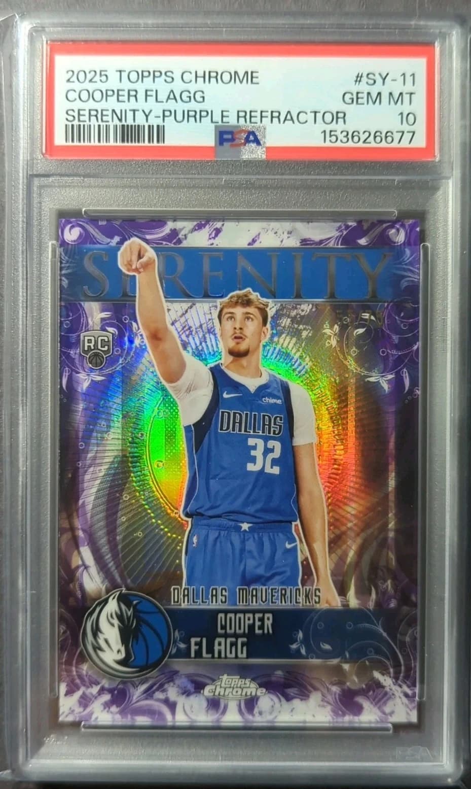 2025-26 Topps Chrome Serenity Purple Refractor Cooper Flagg exact clean example scan