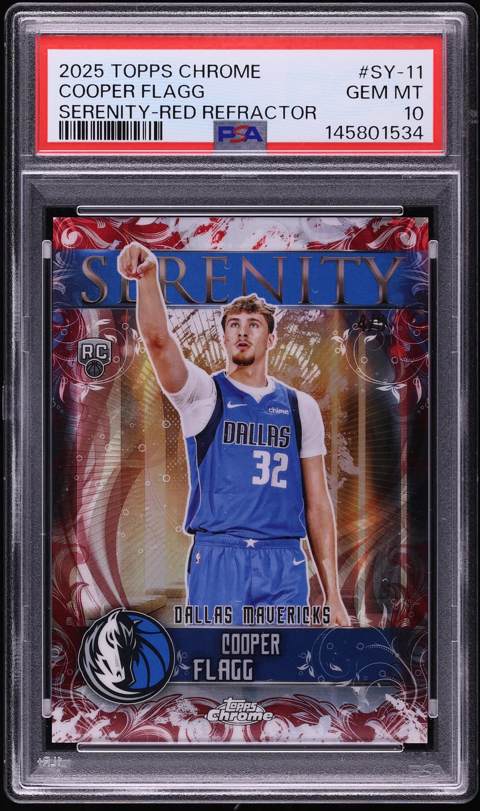2025-26 Topps Chrome Serenity Red Refractor Cooper Flagg exact clean certified front