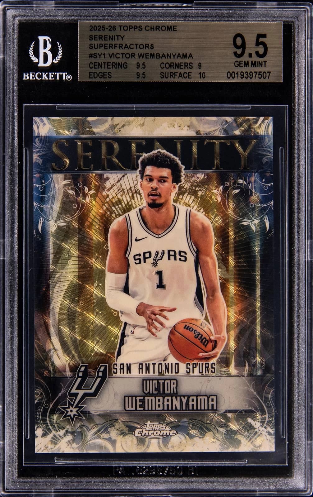 2025-26 Topps Chrome Serenity SuperFractor Victor Wembanyama #SY-1 exact clean example scan