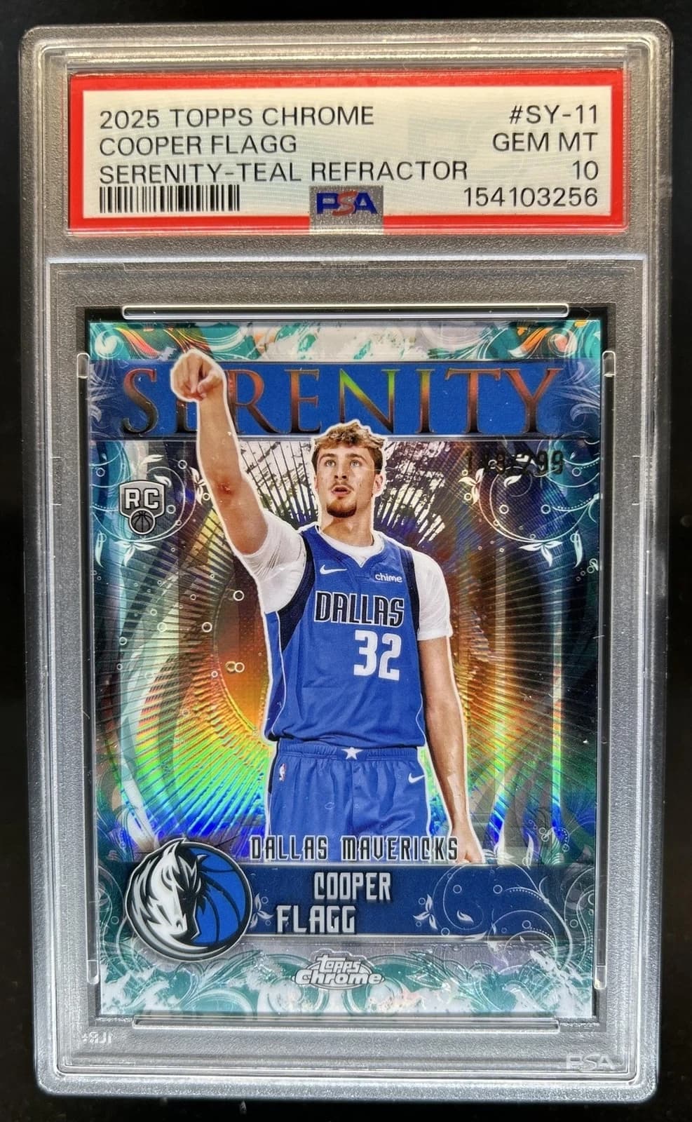 2025-26 Topps Chrome Serenity Teal Refractor Cooper Flagg exact clean example scan