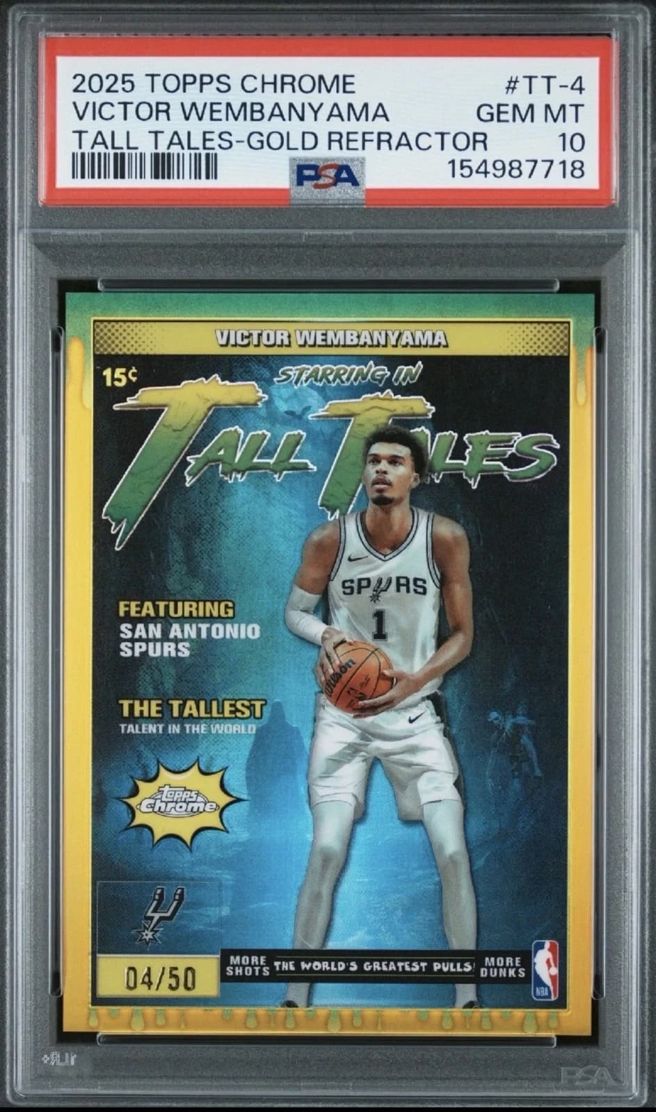 2025-26 Topps Chrome Tall Tales Gold Refractor Victor Wembanyama exact clean example scan