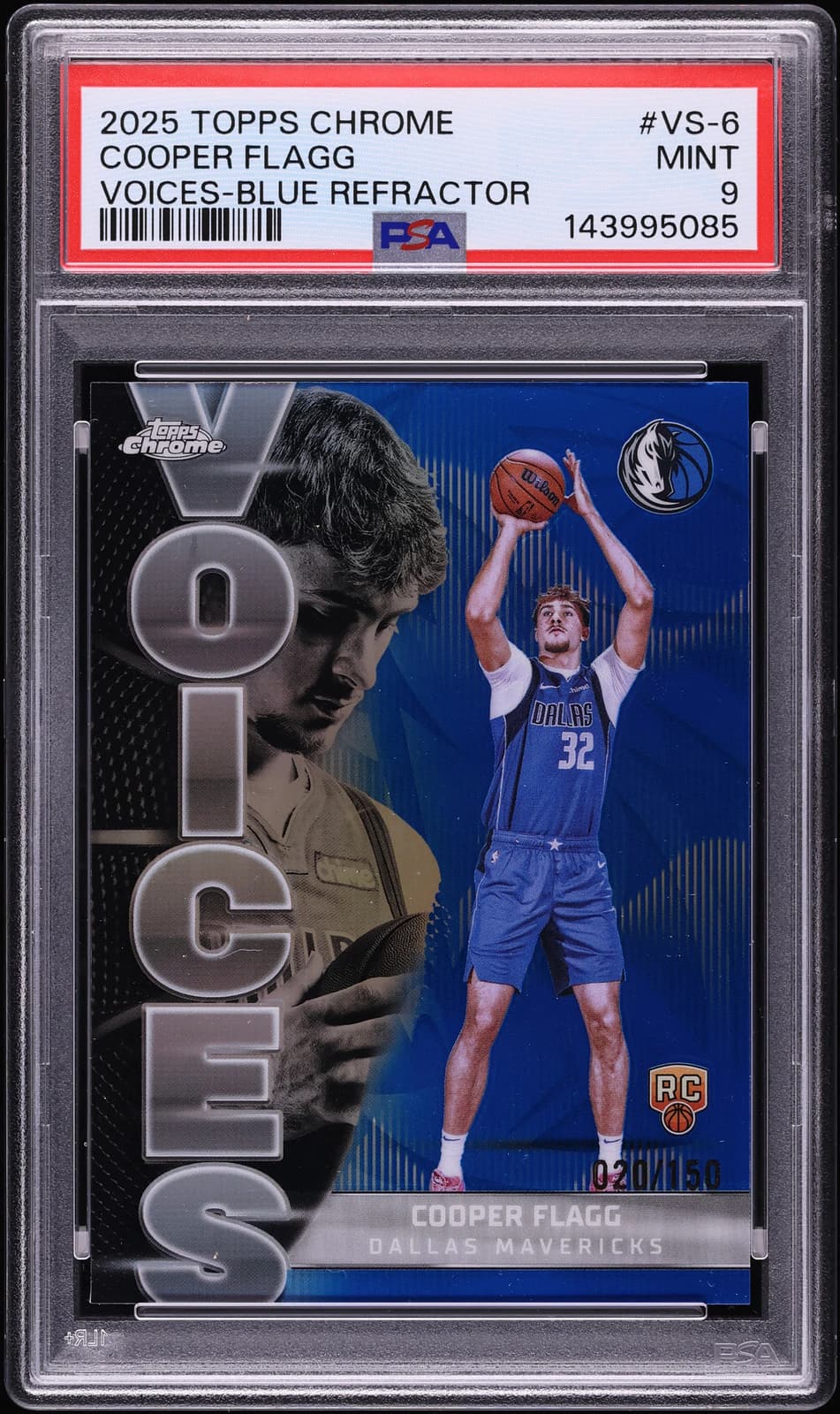 2025-26 Topps Chrome Voices Blue Refractor Cooper Flagg #VS-6 exact clean front