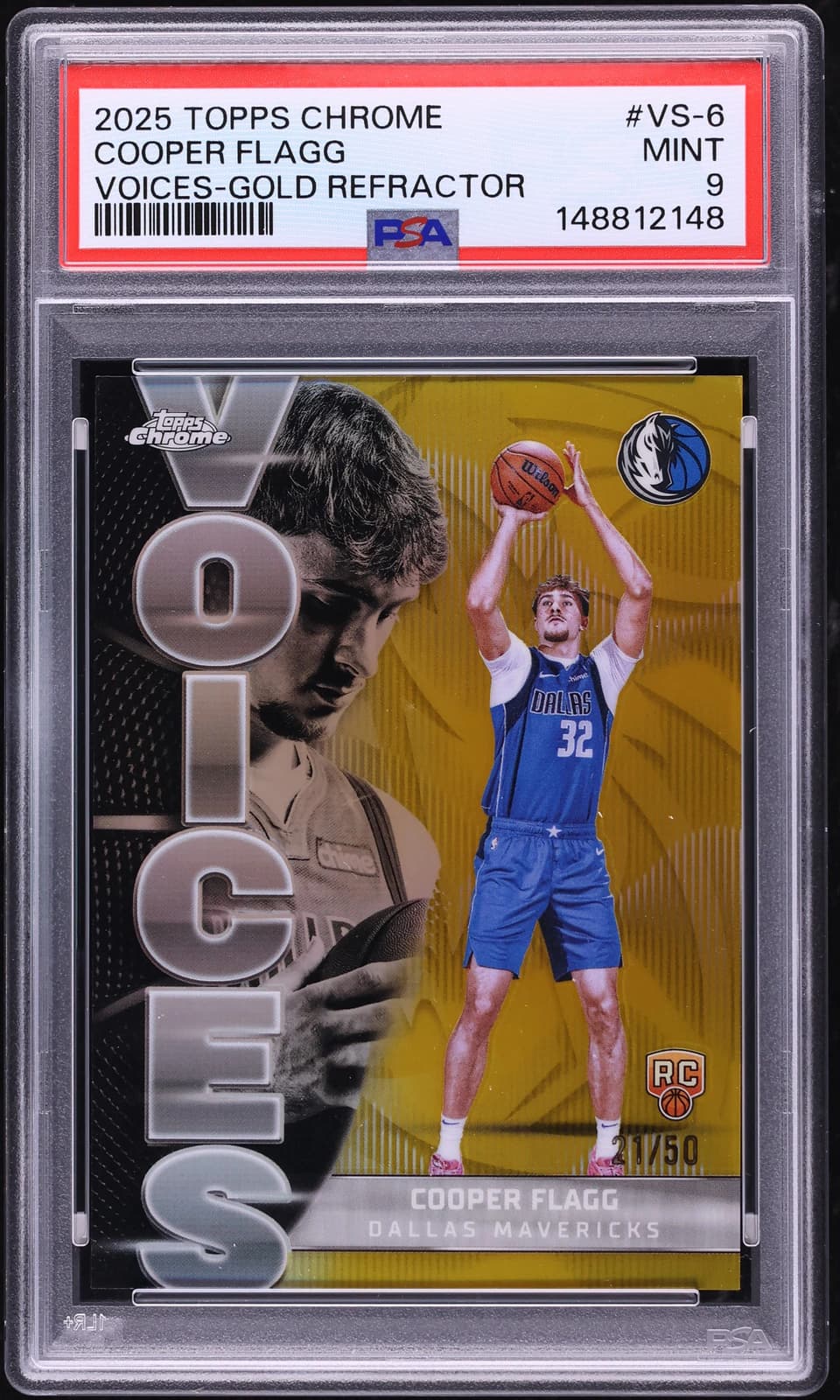 2025-26 Topps Chrome Voices Gold Refractor Cooper Flagg #VS-6 exact clean front