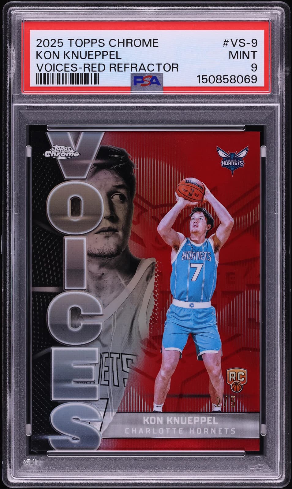 2025-26 Topps Chrome Voices Red Refractor Kon Knueppel #VS-9 exact clean front