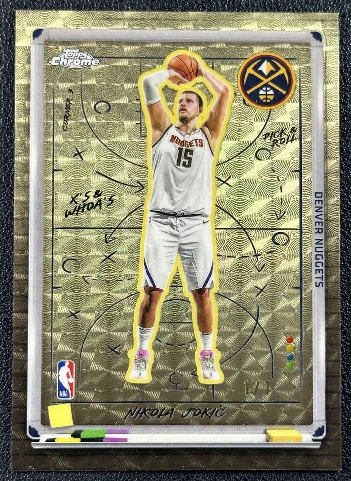 2025-26 Topps Chrome X's And Whoa's SuperFractor Nikola Jokic #XW-3 exact clean example scan