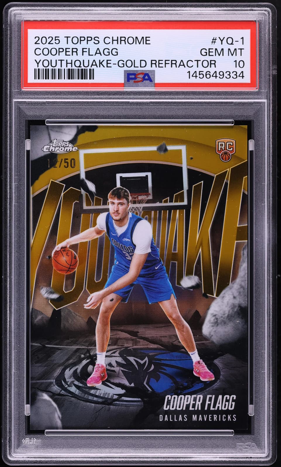 2025-26 Topps Chrome Youthquake Gold Refractor Cooper Flagg exact clean certified front