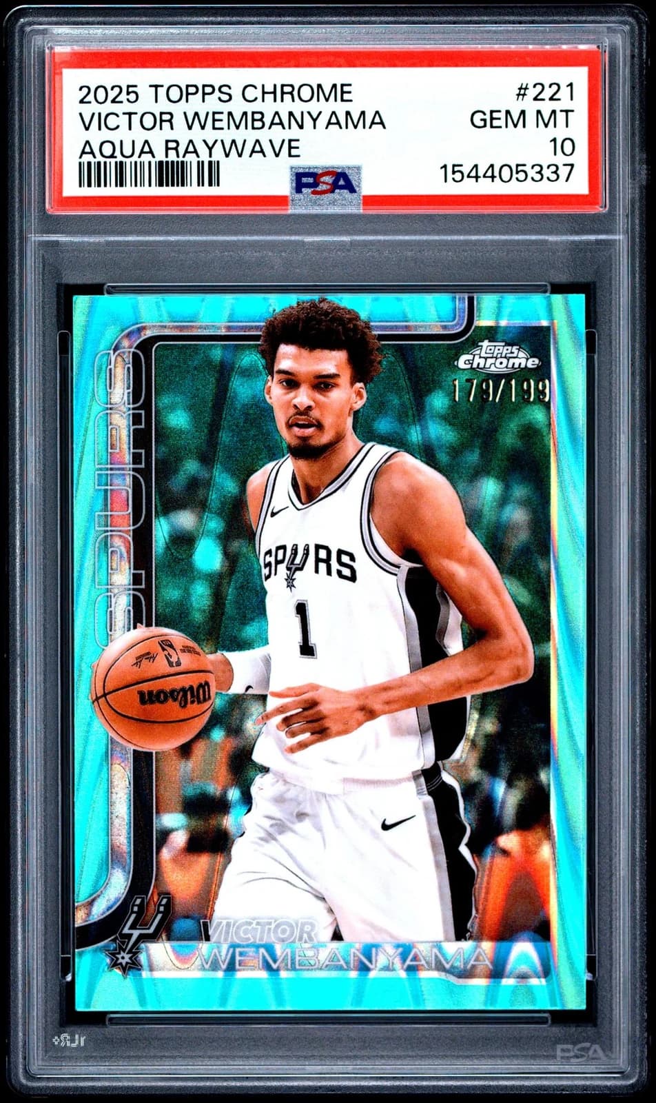2025-26 Topps Chrome Aqua RayWave Refractor /199 exact example