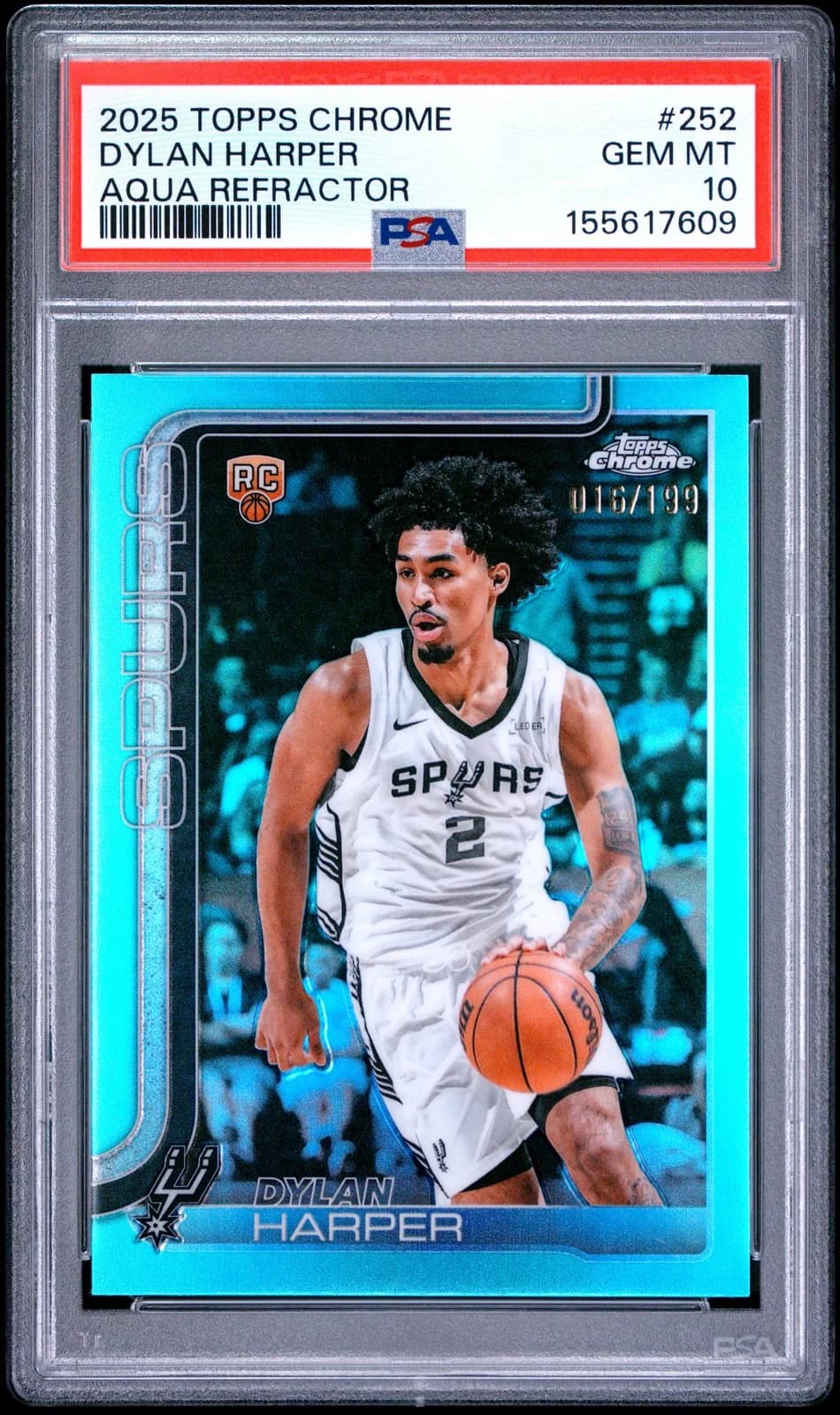 Dylan Harper 2025-26 Topps Chrome Aqua Refractor /199 #252 example