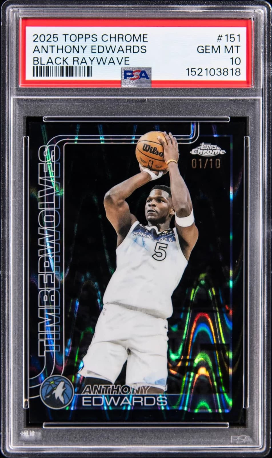 2025-26 Topps Chrome Black RayWave Refractor /10 exact example