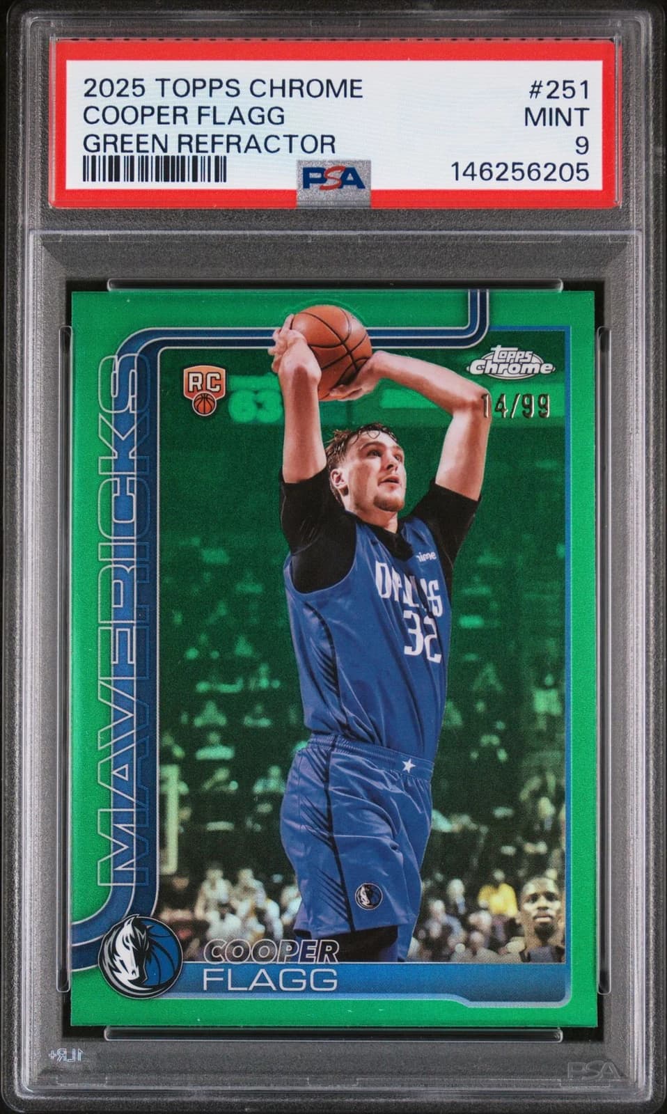 Cooper Flagg 2025-26 Topps Chrome Green Refractor /99 #251 example