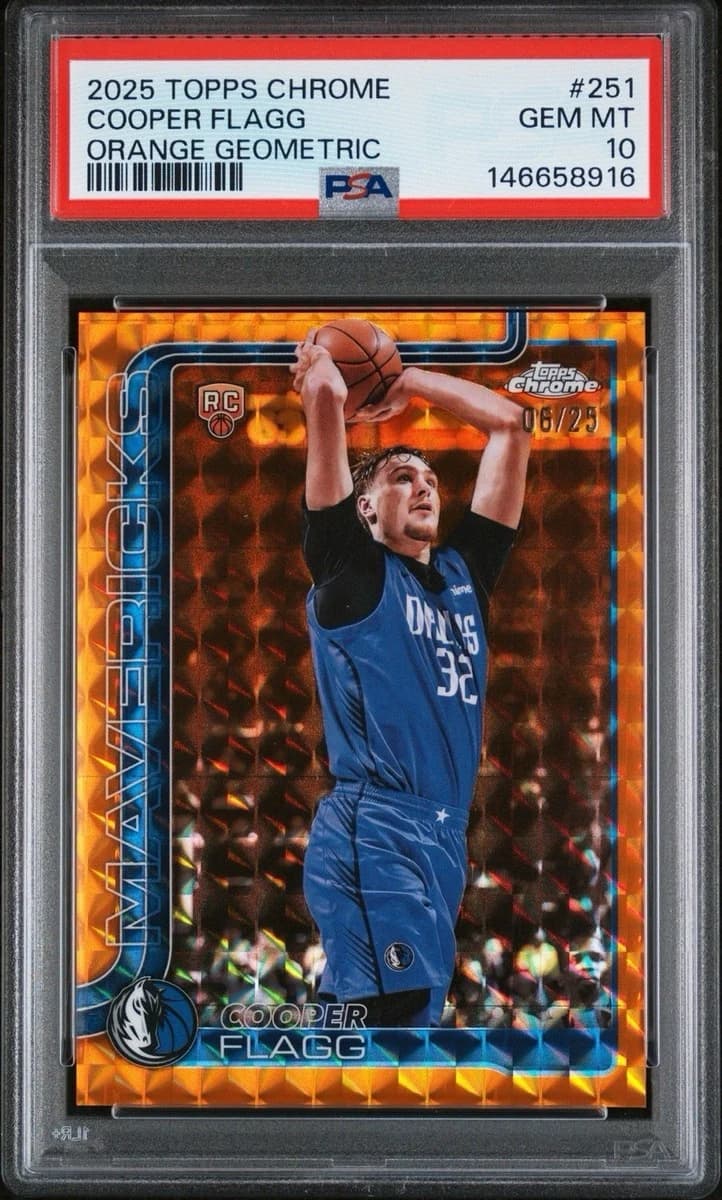 Cooper Flagg 2025-26 Topps Chrome Orange Geometric Refractor /25 #251 exact example