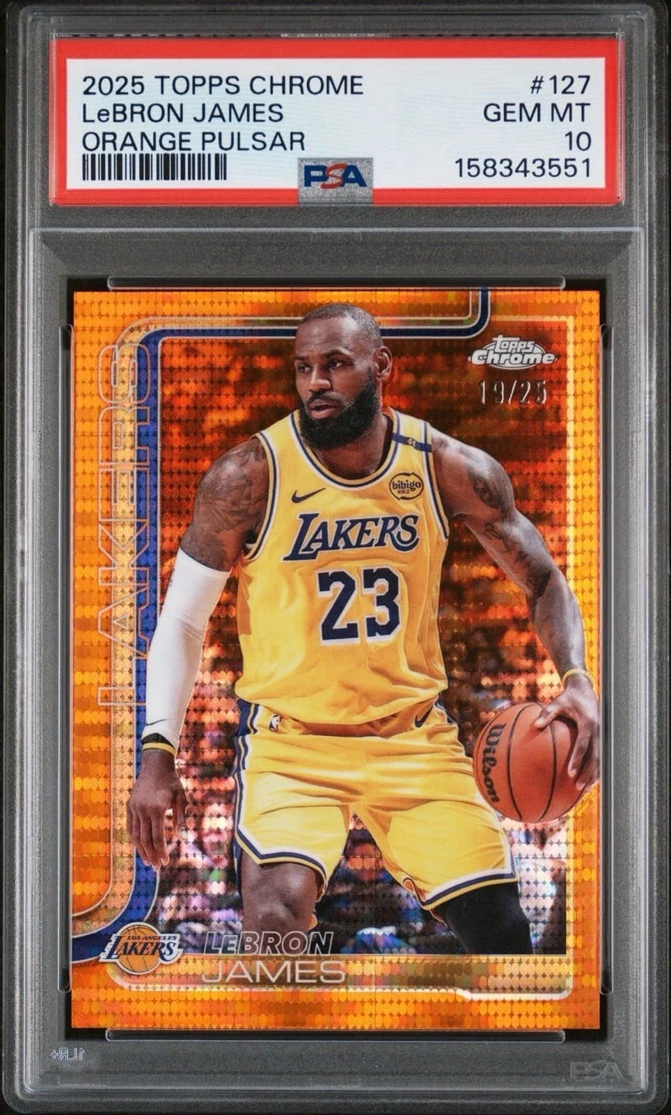 2025-26 Topps Chrome Orange Pulsar Refractor /25 exact example