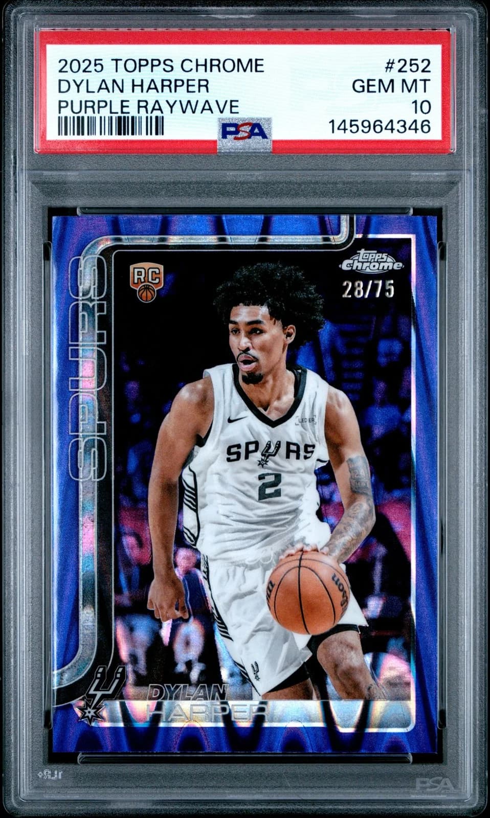 Dylan Harper 2025-26 Topps Chrome Purple RayWave Refractor /75 #252 exact example
