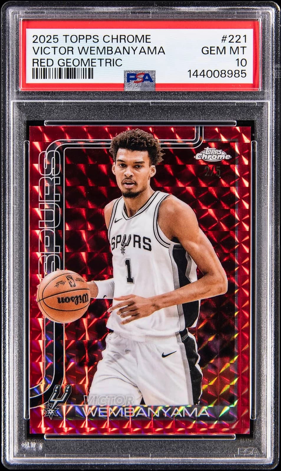 2025-26 Topps Chrome Red Geometric Refractor /5 exact example